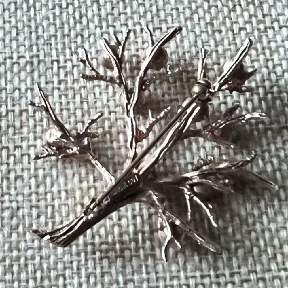Sarah Coventry RARE Rhinestones Tree Brooch Gold Tone - Picture 2 of 10